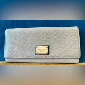 Dolce & Gabbana | Long Leather Wallet | Checkbook | Gold & Merlot Interior